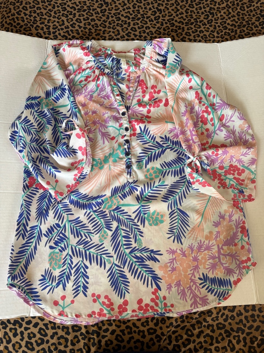 Yumi Kim Multicolor Printed Floral Button-Front Tunic